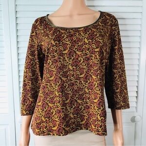 2/$50 APOSTROPHE Stretch Brown Geometric Print Stretch Size 18